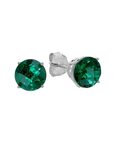 Max + Stone Maxcolor 10k 1.40 Ct. Tw. Lab-grown Emerald Studs In Green