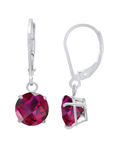 Max + Stone Silver 1.90 Ct. Tw. Created Ruby Dangle Earrings In Red