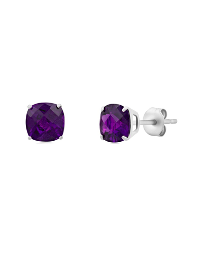 Max + Stone Maxcolor 14k 3.20 Ct. Tw. Amethyst Studs In Purple