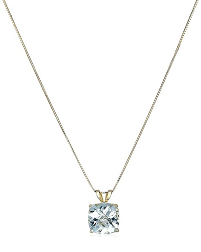Max + Stone 14k 1.70 Ct. Tw. Aquamarine Pendant Necklace In Gold