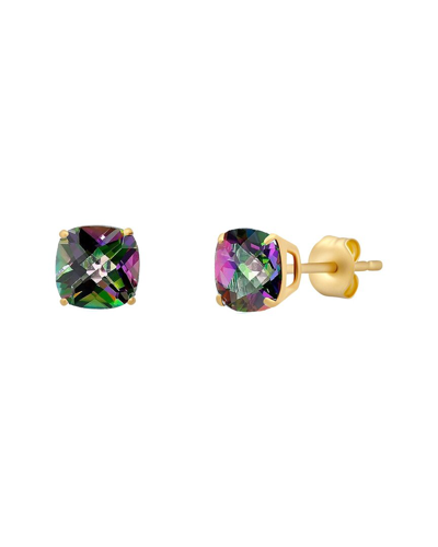 Max + Stone Maxcolor 14k 2.00 Ct. Tw. Mystic Topaz Studs In Gold
