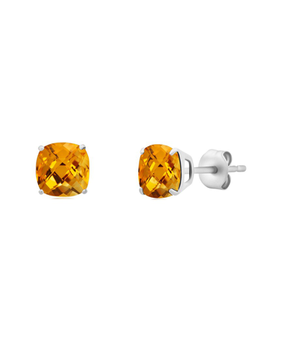 Max + Stone Silver 1.55 Ct. Tw. Citrine Studs In Metallic