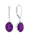 Max + Stone Sterling Silver Oval Gemstone Dangle Earrings