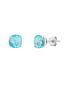 Max + Stone 14k White Gold 6mm Cushion Cut Gemstone Stud Earrings