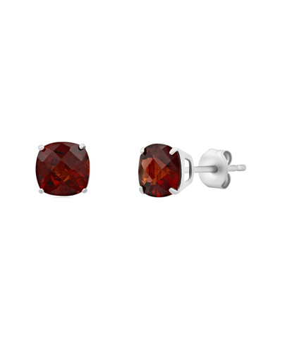 Max + Stone Silver 4.20 Ct. Tw. Garnet Studs In Red