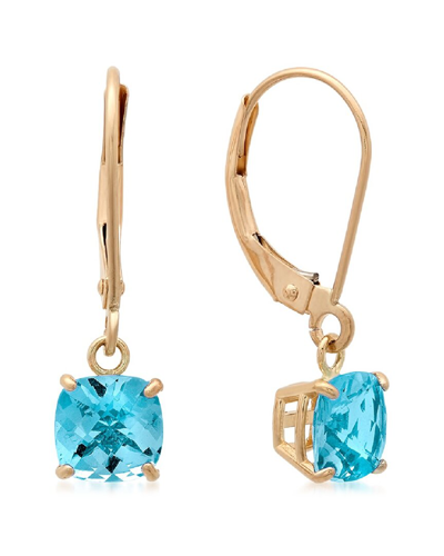 Max + Stone Maxcolor 10k 2.00 Ct. Tw. Blue Topaz Earrings