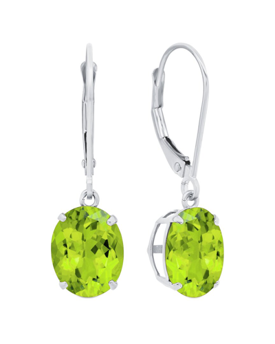 Max + Stone Maxcolor 14k 5.40 Ct. Tw. Peridot Dangle Earrings In Green