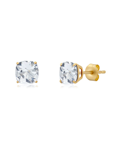 Max + Stone Maxcolor 14k 4.50 Ct. Tw. Created White Sapphire Studs In Gold
