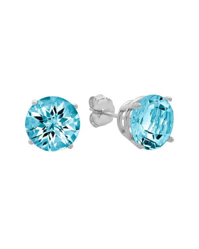 MAX + STONE MAXCOLOR 10K 4.10 CT. TW. BLUE TOPAZ STUDS