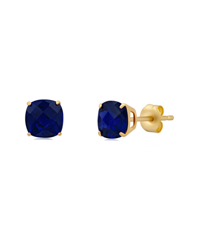 Max + Stone 14k 4.50 Ct. Tw. Created Blue Sapphire Studs In Gold