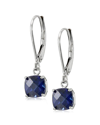 Max + Stone Maxcolor 10k 2.10 Ct. Tw. Created Blue Sapphire Earrings
