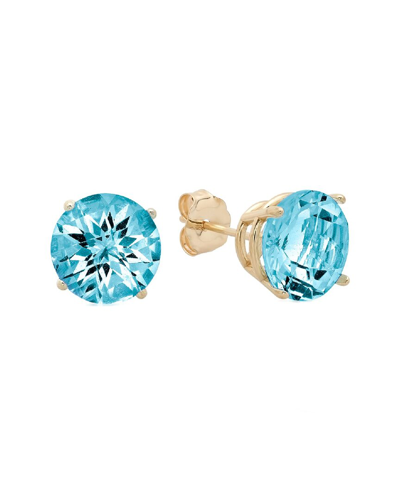 Max + Stone Maxcolor 10k 4.10 Ct. Tw. Blue Topaz Studs