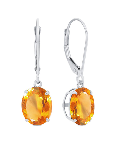 Max + Stone Maxcolor 14k 4.50 Ct. Tw. Citrine Dangle Earrings In Orange