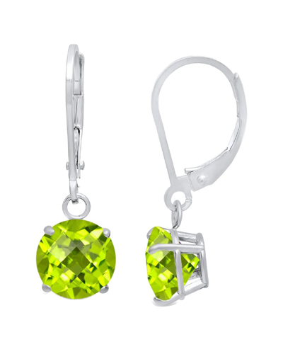 MAX + STONE MAXCOLOR SILVER 1.70 CT. TW. PERIDOT DANGLE EARRINGS