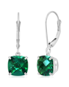 Max + Stone Maxcolor 10k 3.20 Ct. Tw. Created Emerald Earrings