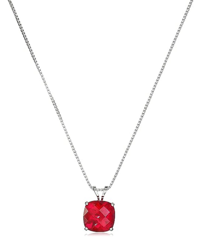 Max + Stone Silver 1.10 Ct. Tw. Created Ruby Pendant Necklace In Red