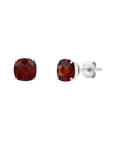 Max + Stone Silver 1.90 Ct. Tw. Garnet Studs In Red