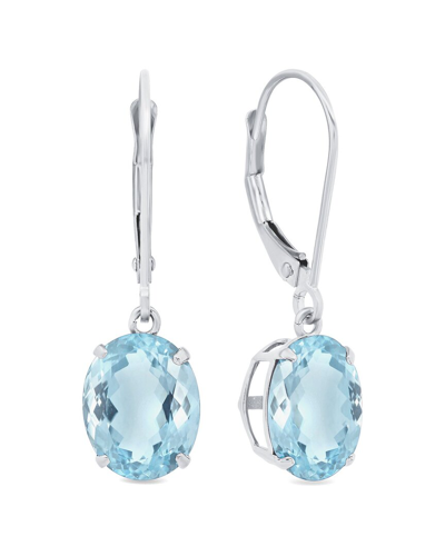MAX + STONE MAXCOLOR 14K 4.00 CT. TW. AQUAMARINE DANGLE EARRINGS