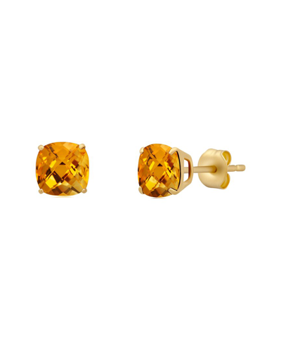 Max + Stone Maxcolor 14k 3.10 Ct. Tw. Citrine Studs In Orange