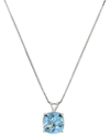 Max + Stone Maxcolor Silver 0.90 Ct. Tw. Swiss Blue Topaz Pendant Necklace