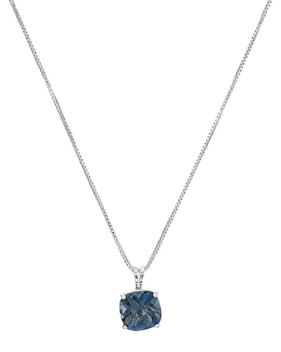 Max + Stone Silver 0.90 Ct. Tw. Londen Blue Topaz Pendant Necklace In Metallic
