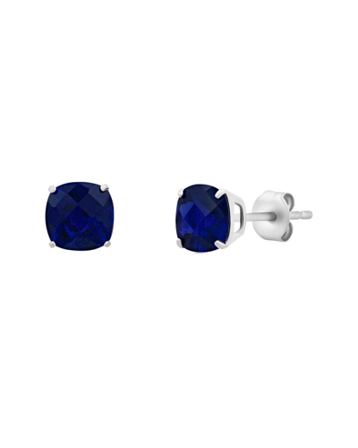 Max + Stone Silver 4.50 Ct. Tw. Created Blue Sapphire Studs In Metallic