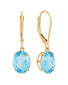Max + Stone Maxcolor 14k 5.50 Ct. Tw. Blue Topaz Dangle Earrings