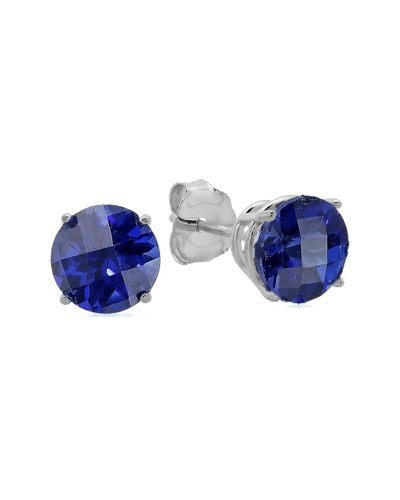 Max + Stone Maxcolor 10k 1.80 Ct. Tw. Created Blue Sapphire Studs