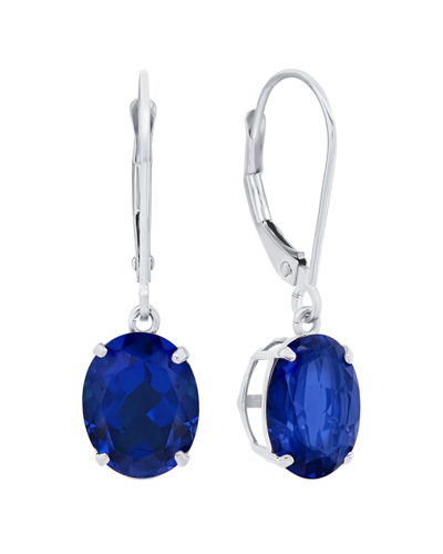 Max + Stone Maxcolor 14k 5.60 Ct. Tw. Created Blue Sapphire Dangle Earrings