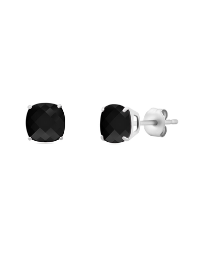 Max + Stone Maxcolor Silver 2.80 Ct. Tw. Onyx Studs In Black