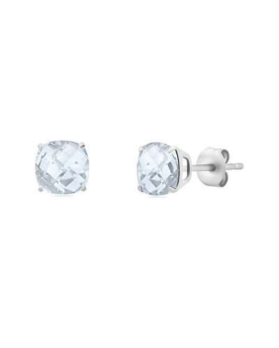 Max + Stone 14k 3.40 Ct. Tw. Aquamarine Studs In Metallic