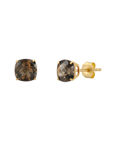 Max + Stone 14k 1.65 Ct. Tw. Smoky Quartz Studs In Gold