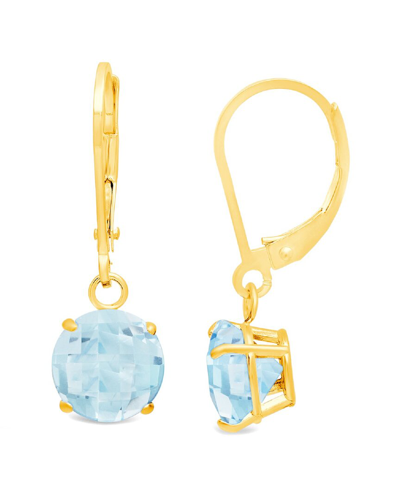 Max + Stone Maxcolor 10k 3.60 Ct. Tw. Aquamarine Dangle Earrings