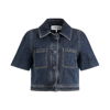 Loewe Cropped Leather-trimmed Denim Jacket