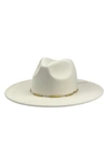 Marcus Adler Metal Trim Felt Fedora In Ivory