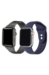 THE POSH TECH PACK OF 2 STAINLESS STEEL & SILICONE WATCH BANDS