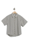 KENSIE COLLARED BOXY BUTTON-UP TOP