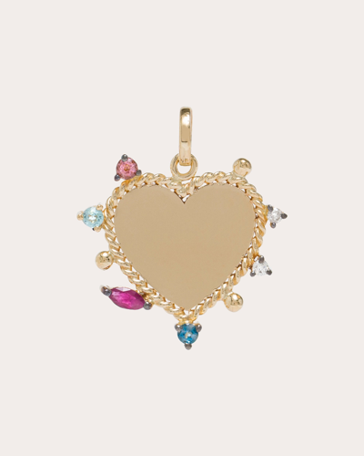 Carolina Neves Women's Gemstone & 18k Gold Braided Heart Pendant