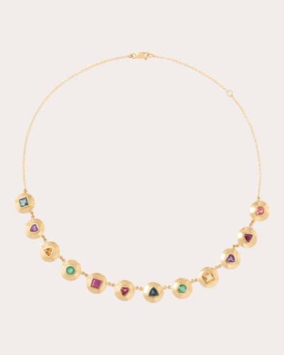 Carolina Neves Women's Gemstone & 18k Gold Bezel Disc Necklace