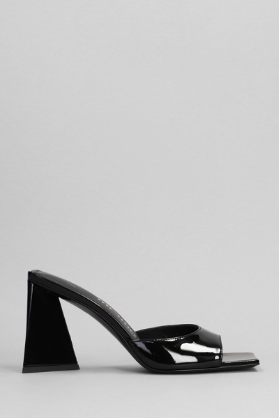 Attico Mini Devon Slipper-mule In Black Patent Leather