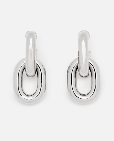 Rabanne Paco  Xl Link Hoop Earrings In Silver