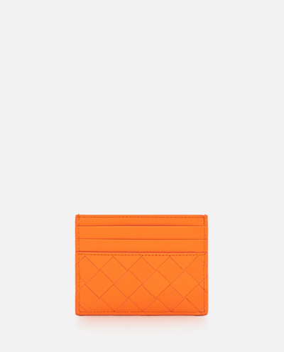 Bottega Veneta Intrecciato Classic Cardholder In Orange