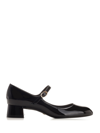 Stuart Weitzman 35mm Vivienne Patent Mary Jane Heels In Black