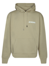 Jacquemus Khaki Le Raphia 'le Sweatshirt Brodé' Hoodie In Green