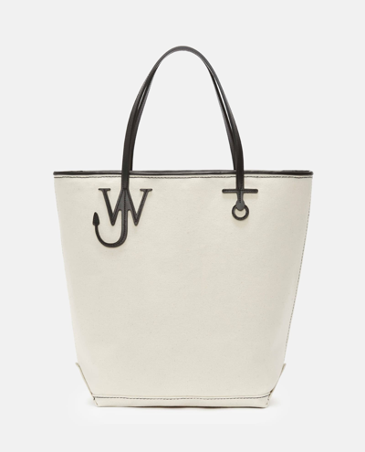 Jw Anderson Tall Anchor Canvas Tote Bag In Neutrals