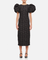 Rotate Birger Christensen Rotate Ruby Jacquard Crewneck Midi Dress In Black