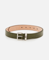 Alexander Mcqueen Skull Loop Leather Belt In Green