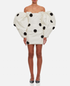 Jacquemus Mini Darling Polka Dot Dress In White