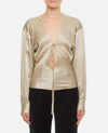 Christopher Esber Triquetra Silk Satin Shirt Blouse In Golden