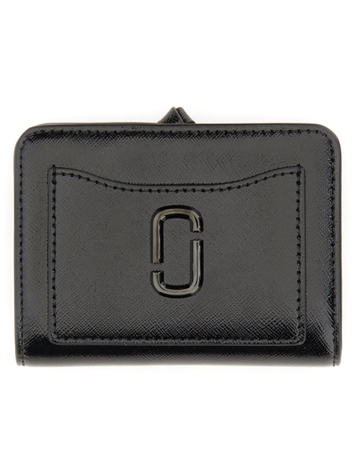 Marc Jacobs The Mini Compact Wallet In Black Leather
